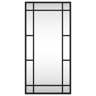 vidaXL Espelho de parede retangular 30x60 cm ferro preto