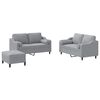 vidaXL 3 pcs conjunto de sof&aacute;s com almofadas tecido cinzento-claro