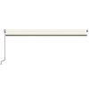 vidaXL Toldo autom&aacute;tico com LED e sensor de vento 600x350 cm creme