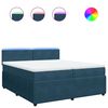 vidaXL Cama com molas/colch&atilde;o 200x200 cm veludo azul