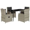 vidaXL 5 pcs conjunto de jantar p/ jardim c/ almofad&otilde;es cinzento claro