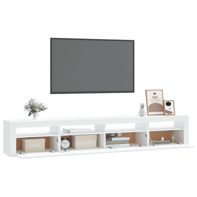vidaXL Móvel de TV com luzes LED 240x35x40 cm branco
