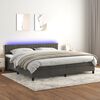 vidaXL Cama box spring c/ colch&atilde;o/LED 200x200cm veludo cinzento-escuro