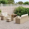 vidaXL Conjunto de Sof&aacute; de Jardim 8 pcs Bege vime PE