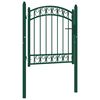 vidaXL Port&atilde;o de cerca EMMEN com topo arqueado, a&ccedil;o, 100x86 cm, verde