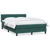 vidaXL Cama com molas/colch&atilde;o 160x220 cm veludo verde-escuro