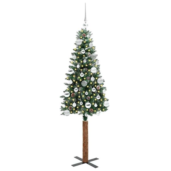 vidaXL &Aacute;rvore de Natal Slim com 150 LEDs com suporte Verde 150 cm