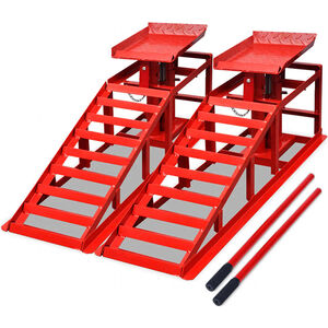 vidaXL Rampas para repara&ccedil;&atilde;o de autom&oacute;veis 2 pcs a&ccedil;o vermelho