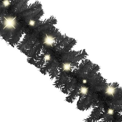 vidaXL Grinalda de Natal com luzes LED 5 m preto