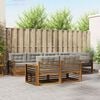 vidaXL Conjunto de Sof&aacute;s para Exterior 7 pcs Cinza Natural e Claro