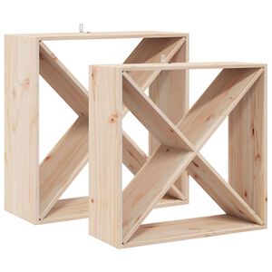 vidaXL Escorredor de Vinho 2 pcs Natural 62 x 25 x 62 cm