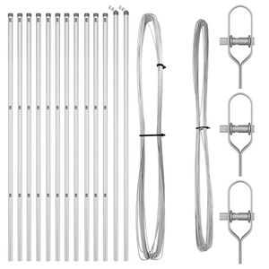vidaXL Postes de Cerca 13 pcs Prateado &Oslash;32mm 190 cm A&ccedil;o galvanizado