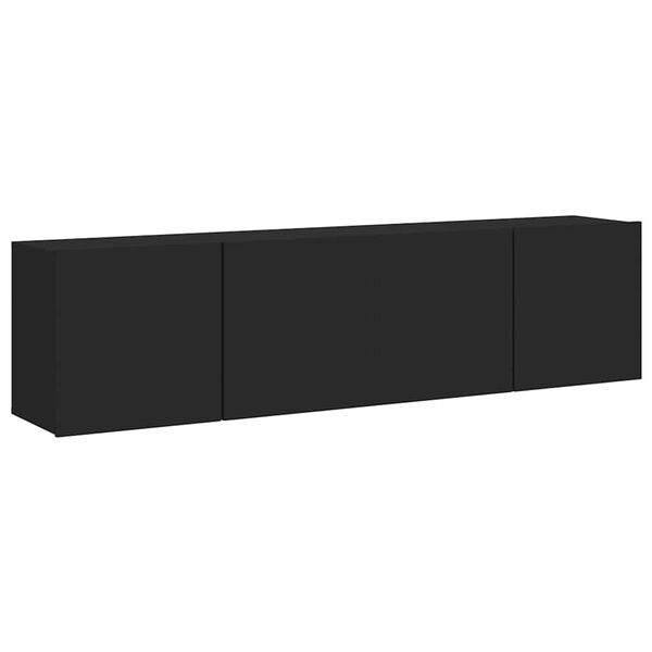 vidaXL Móveis de parede para TV 2 pcs 80x30x41 cm preto