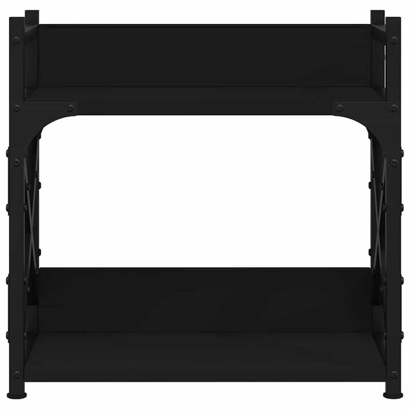 vidaXL Suporte impressora 2 prateleiras 40x20x40 deriv. madeira preto
