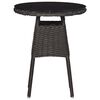 vidaXL Cadeiras de jardim com mesa de centro 2 pcs vime PE preto