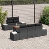 vidaXL Conjunto de Sof&aacute; de Jardim com almofada 6 pcs Preto vime PE