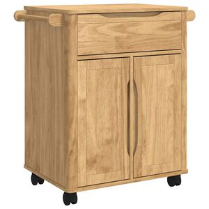 vidaXL Carrinho de Cozinha FLORO Marrom Cera 72,5 x 45 x 80 cm