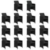 vidaXL 15 pcs conjunto jantar p/ jardim c/ almofad&otilde;es vime PE preto