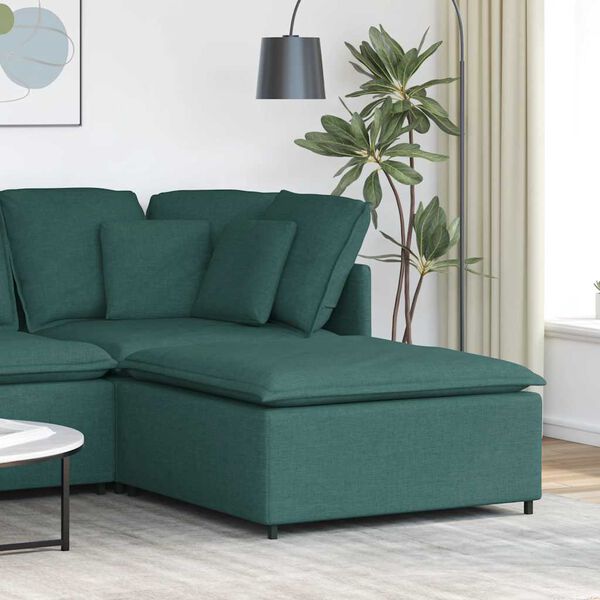 vidaXL Módulo de pufe modular para sofá verde escuro 100x100x48 cm