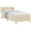 vidaXL Cama Box com cabeceira Creme 90 x 190 cm tecido
