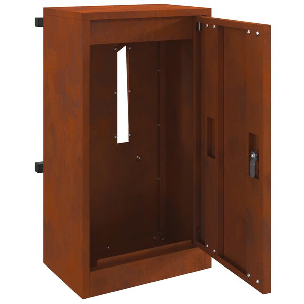 vidaXL caixa de correio com porta Ferro Enferrujado 30 x 20 x 55 cm