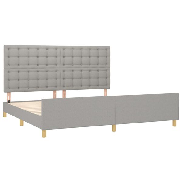 vidaXL Estrutura de cama sem colch&atilde;o 200x200 cm tecido cinzento-claro