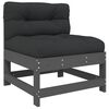 vidaXL 5pcs conjunto lounge jardim com almofad&otilde;es madeira maci&ccedil;a cinza
