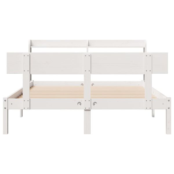vidaXL Cama sem colch&atilde;o 120x200 cm madeira de pinho maci&ccedil;a branco