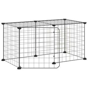 vidaXL Gaiola p/ animais de 8 pain&eacute;is c/ porta 70x35x35 cm a&ccedil;o preto