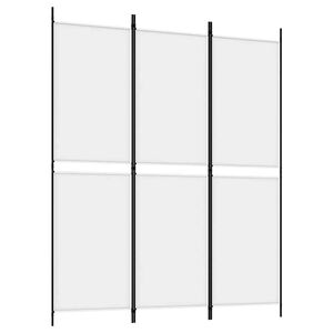 vidaXL Biombo/divis&oacute;ria com 3 pain&eacute;is 150x180 cm tecido branco