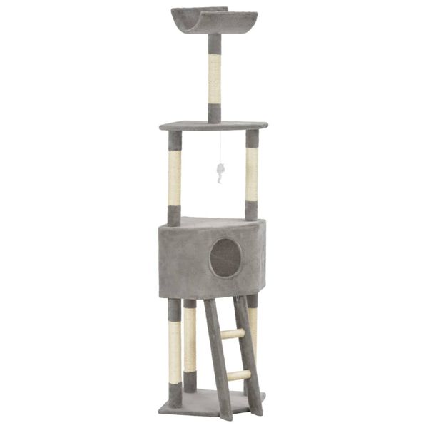 vidaXL &Aacute;rvore para gatos c/ postes arranhadores sisal 180 cm cinzento
