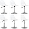 vidaXL Cadeiras de jantar girat&oacute;rias 6 pcs PP branco