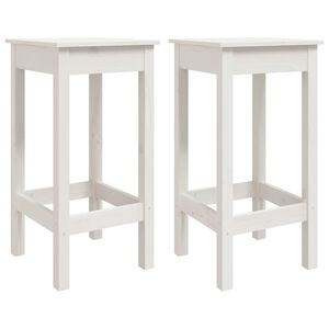 vidaXL Cadeiras de bar 2 pcs 40x40x78cm madeira de pinho maci&ccedil;a branco
