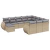 vidaXL 11 pcs conjunto sof&aacute;s de jardim c/ almofad&otilde;es vime PE bege