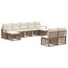 vidaXL Conjunto de Sof&aacute; de Jardim 9 pcs Bege vime PE