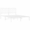 vidaXL Estrutura de cama com cabeceira 135x190 cm metal branco
