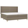 vidaXL Cama box spring colch&atilde;o/LED 200x200cm tecido cinza-acastanhado