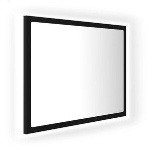 vidaXL Espelho de casa de banho com LED 60x8,5x37 cm acr&iacute;lico preto