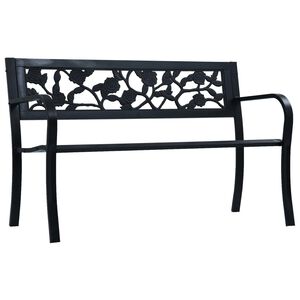 vidaXL Banco jardim 125 cm a&ccedil;o preto