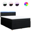 vidaXL Cama com molas/colch&atilde;o 140x200 cm tecido preto