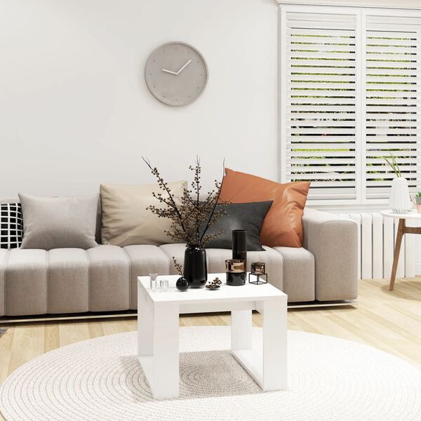 vidaXL Mesa de apoio 50x50x35 cm derivados de madeira branco