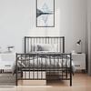 vidaXL Estrutura de cama com cabeceira e pés 100x190 cm metal preto