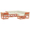 vidaXL 8pcs conj. lounge jardim + almofad&otilde;es pinho maci&ccedil;o castanho-mel