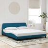 vidaXL Estrutura de cama com cabeceira Dover 180x200 cm veludo azul
