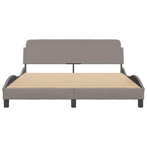 vidaXL Estrutura de cama Dover 160x200 cm tecido castanho-acinzentado