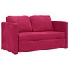 vidaXL Sof&aacute;-cama sem p&eacute;s 122x204x55 cm veludo vermelho tinto