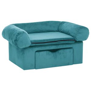 vidaXL Sof&aacute; para Cachorro Turquesa 75 x 50 x 38cm Peluche