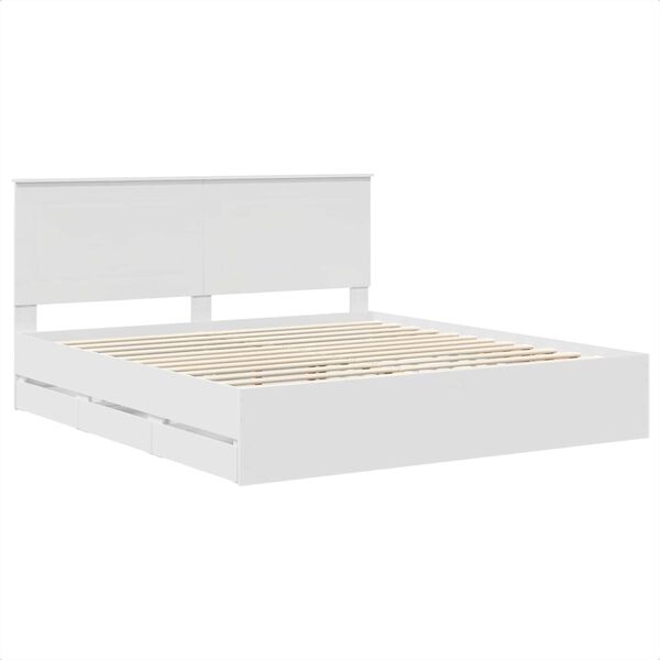 vidaXL Estrutura da Cama Branco 180 x 200 cm Madeira de Engenharia