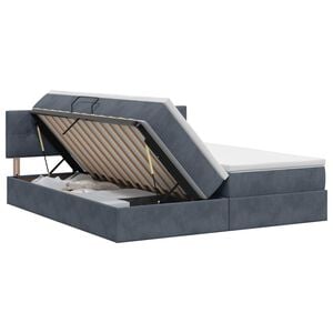 vidaXL Cama com Armazenamento com cabeceira 2 unid. Cinzento-Escuro