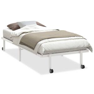 vidaXL Estrutura de cama sem colch&atilde;o Dobr&aacute;vel 90x200 cm a&ccedil;o branco